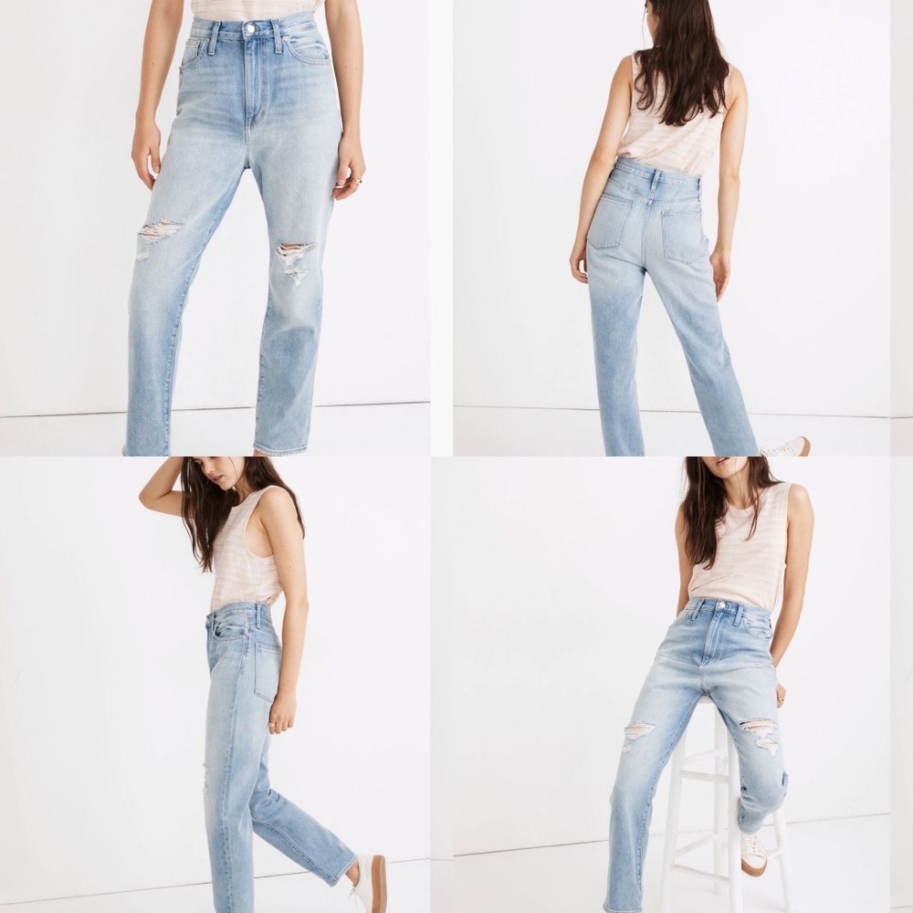 NWT Madewell The Momjean: Ripped Edition in Light/Medium Wash, Size 30